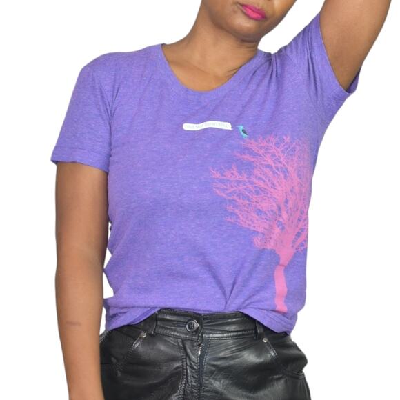 Dave Matthews Band Tee Purple Bird Tree TShirt Rock DMB American Apparel Small - Picture 8 of 13